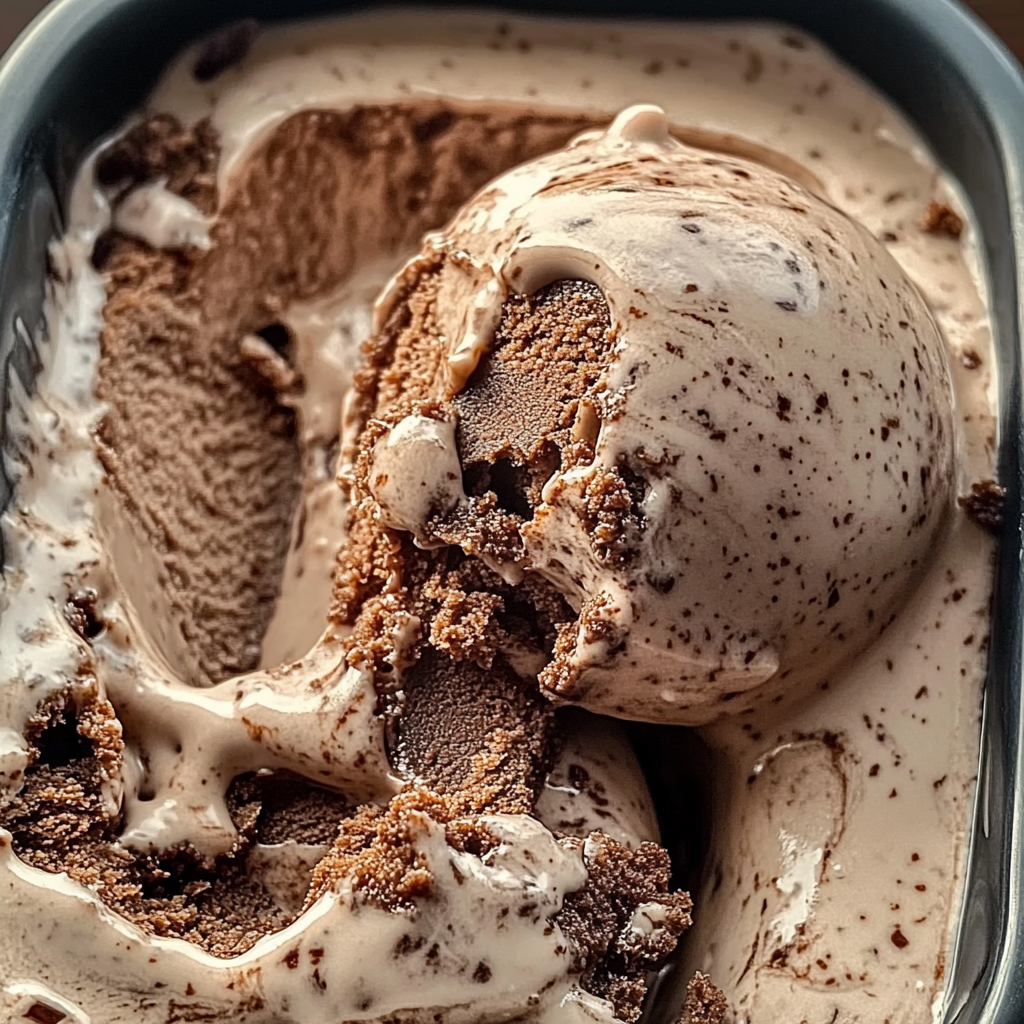 Recipe preparation for Easy Brownie Batter Ice Cream Recipe