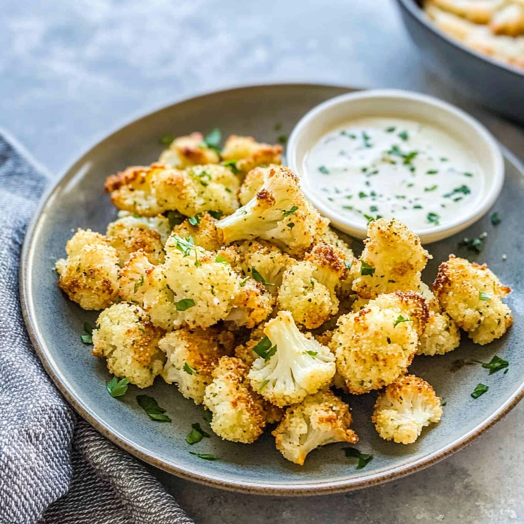 Recipe preparation for Parmesan Cauliflower Bites