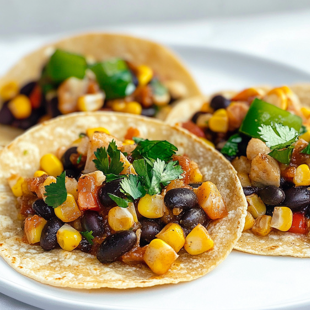 Recipe preparation for Black Bean and Corn Tacos
