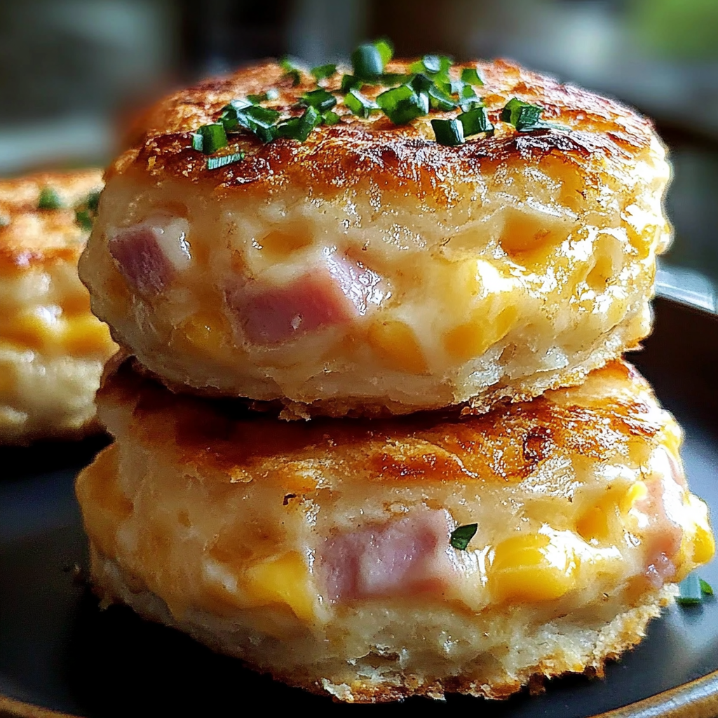 Recipe preparation for Ham and Cheese Butter Biscuits