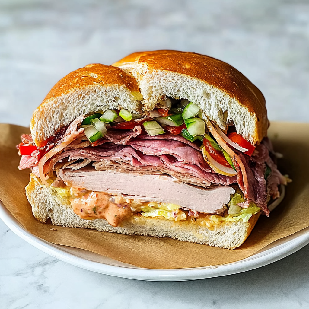 Recipe preparation for Grinder Sandwich