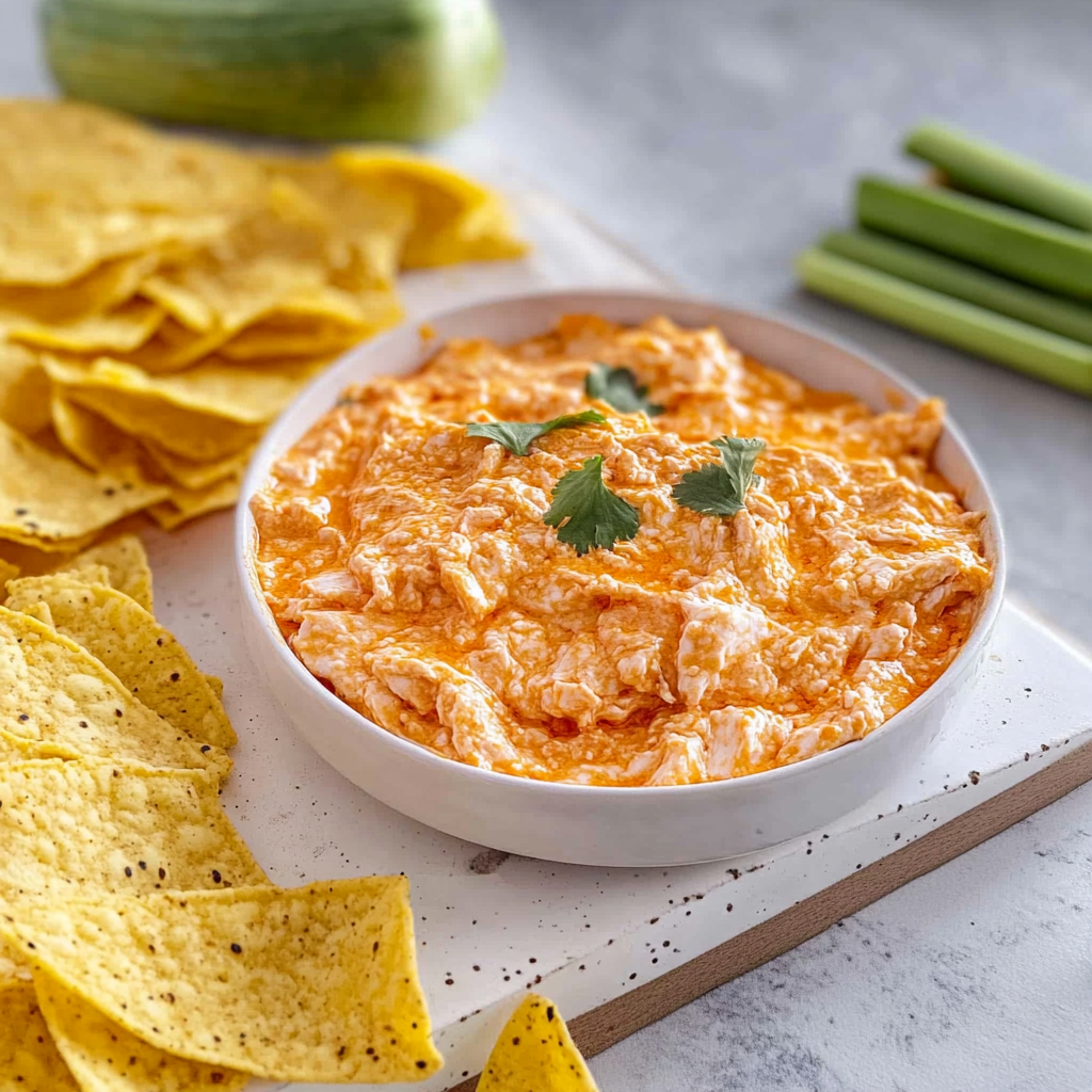 Recipe preparation for Easy Buffalo Chicken Dip