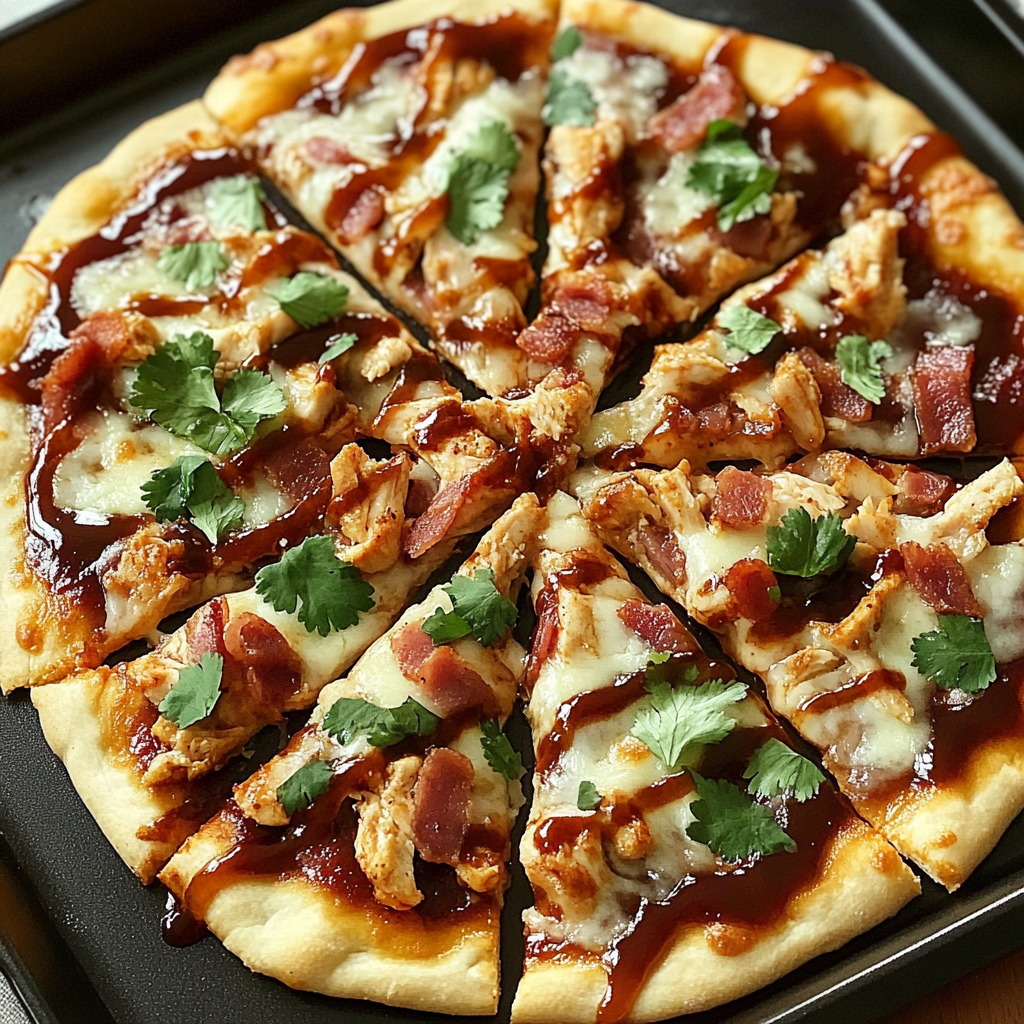 Recipe preparation for BBQ Chicken Bacon Pizza Recipe