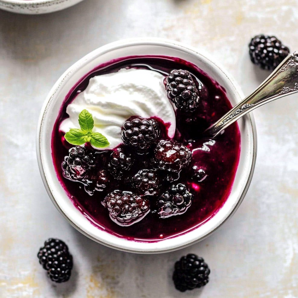 Recipe preparation for Easy Blackberry Compote