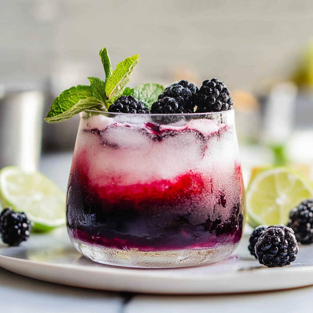 Recipe preparation for Blackberry Mojito