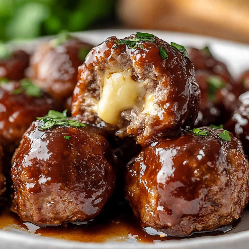 Recipe preparation for Smoked Cheese Stuffed Meatballs