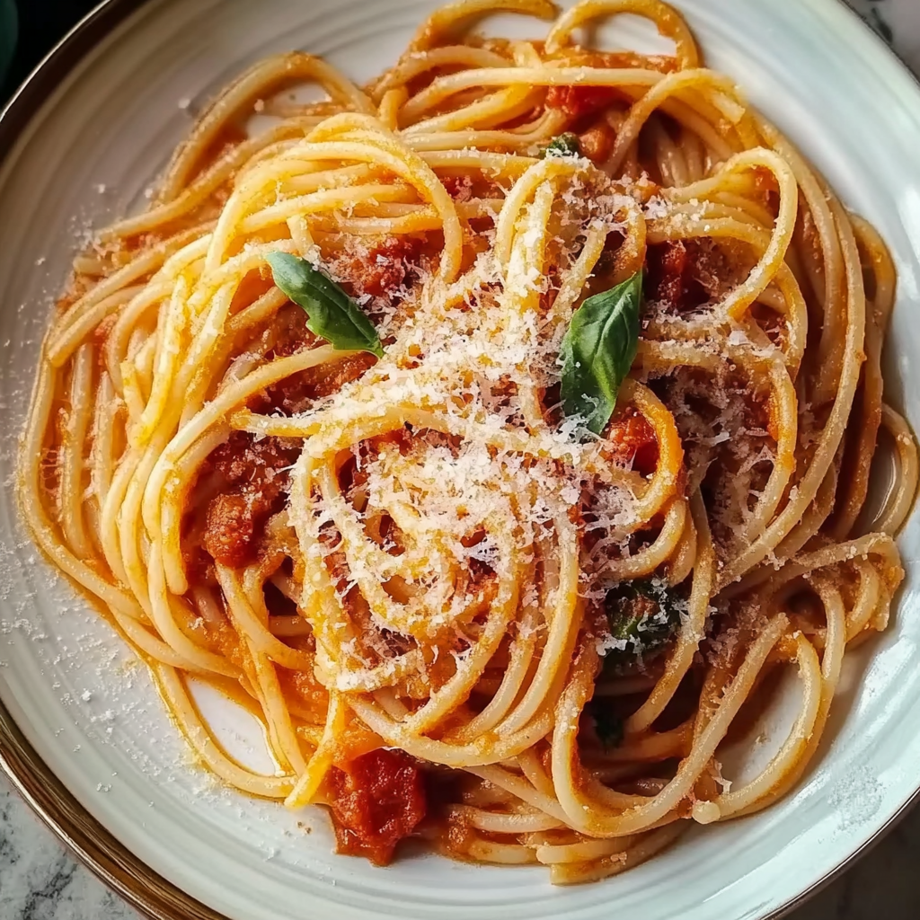 Recipe preparation for The Bear Spaghetti