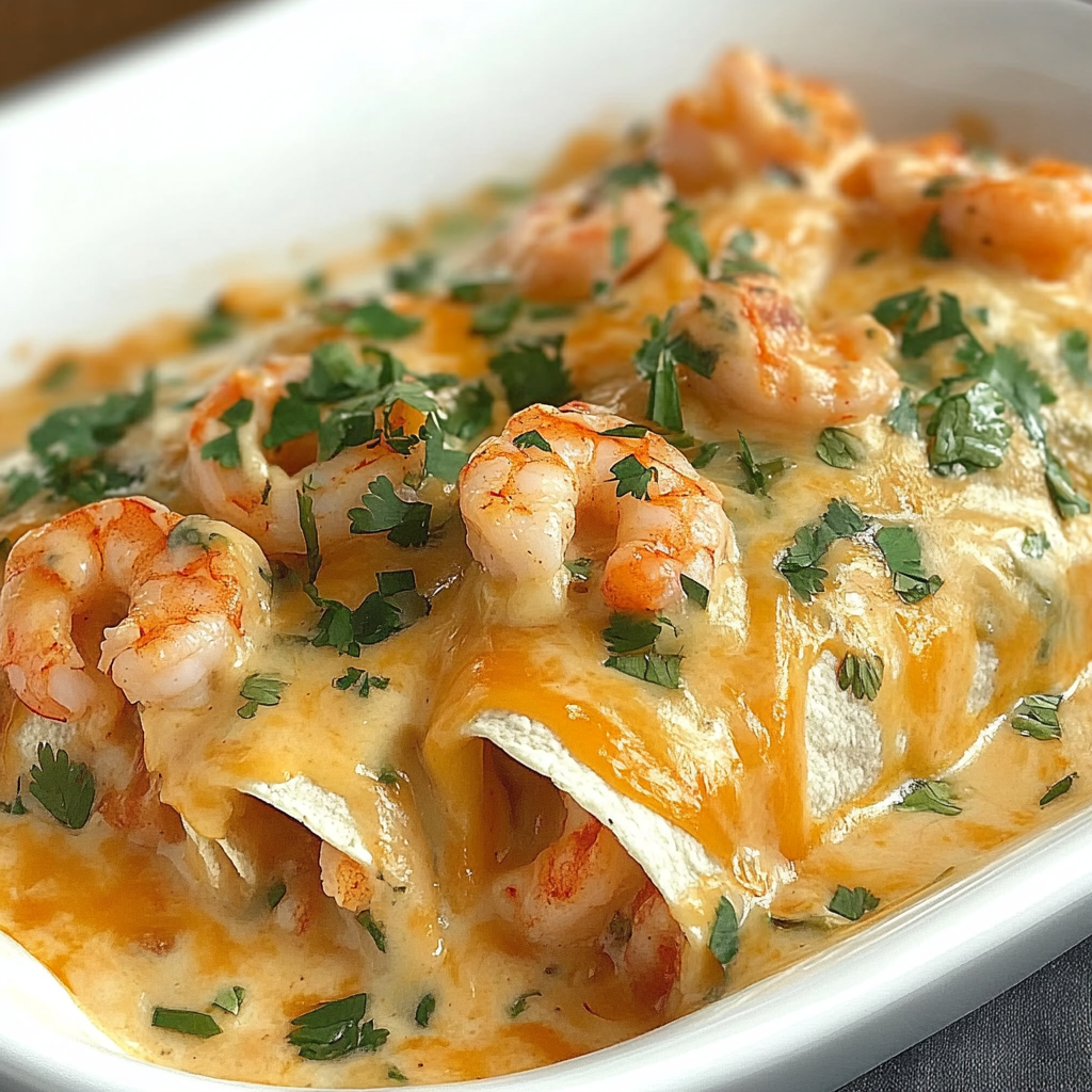 Recipe preparation for Shrimp Enchiladas