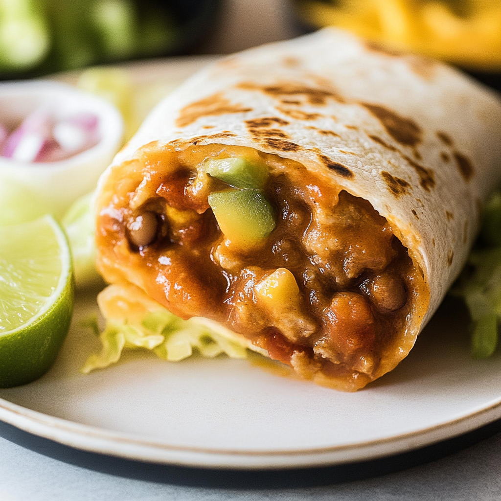Recipe preparation for bean and cheese burrito