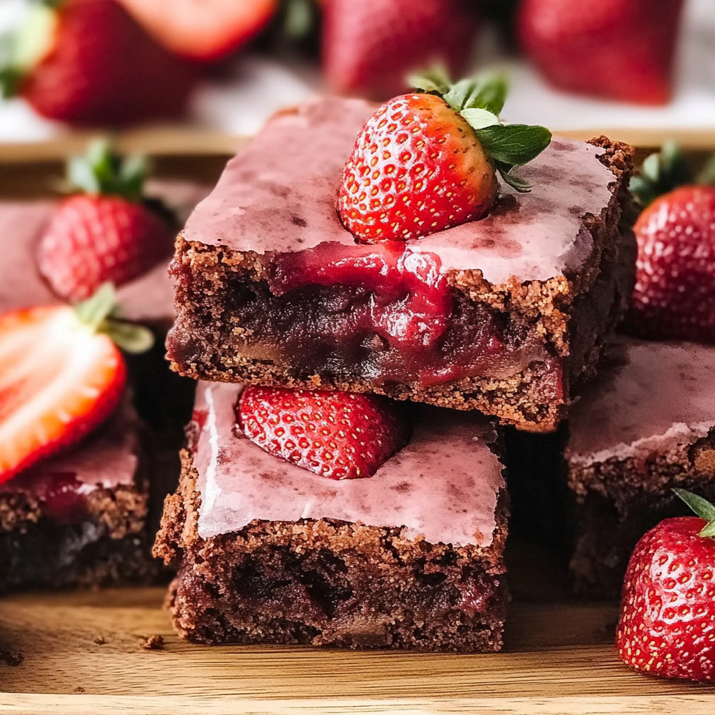Recipe preparation for Strawberry Brownies