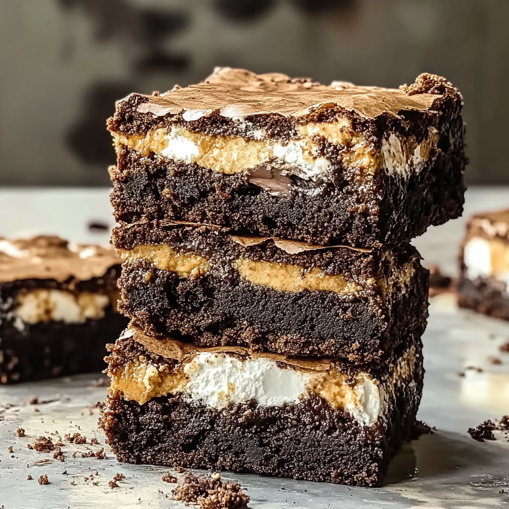 Recipe preparation for S'mores Brownies