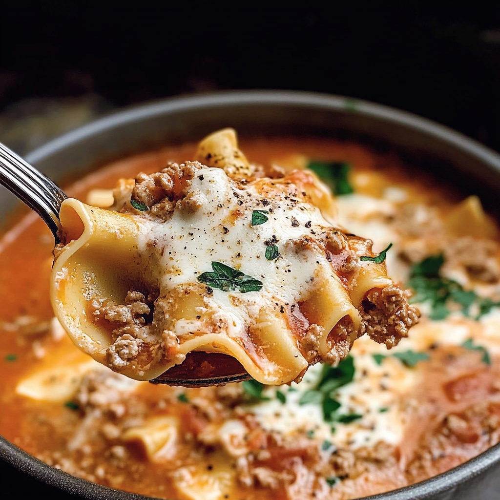 Recipe preparation for Instant Pot Lasagna Soup