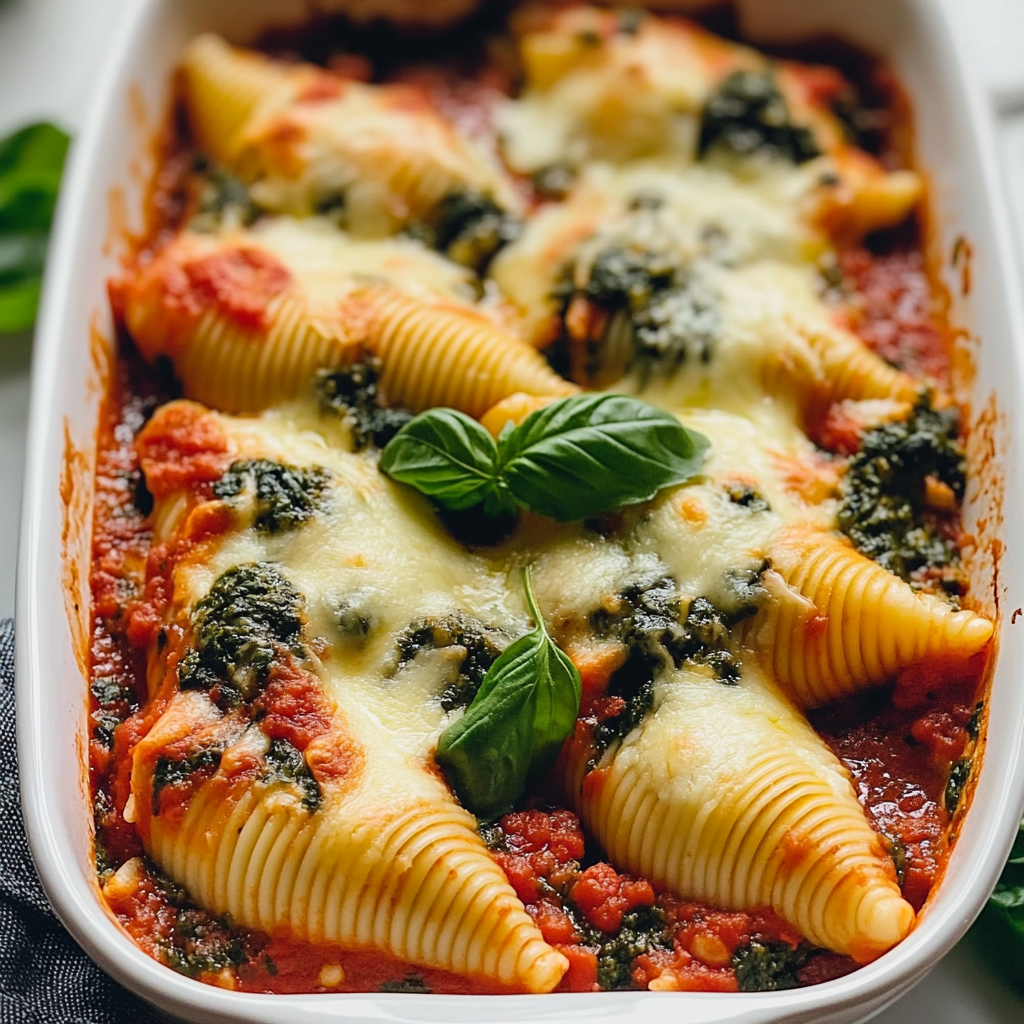 Recipe preparation for Spinach and Ricotta Stuffed Shells