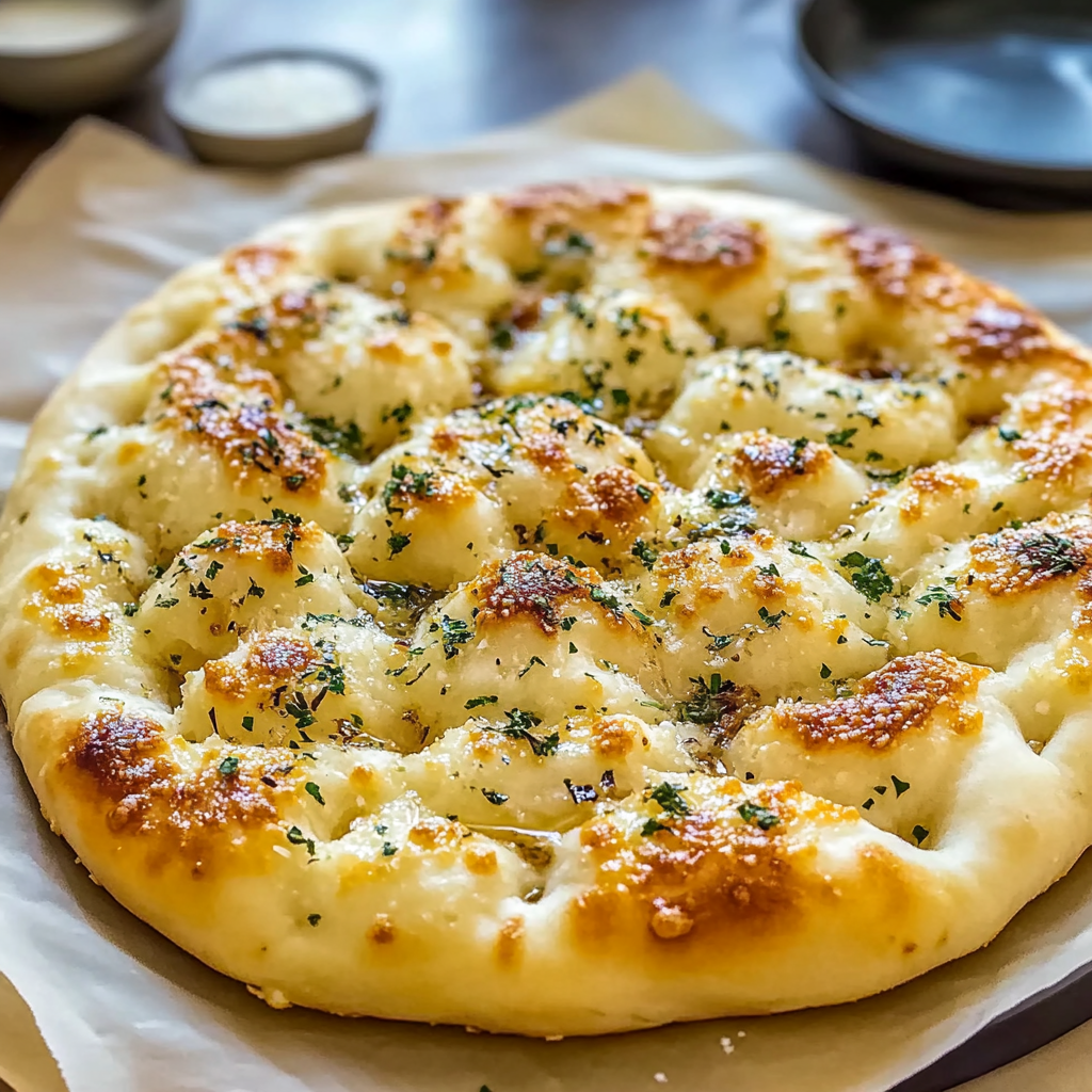 Recipe preparation for Garlic Parmesan Focaccia Bread