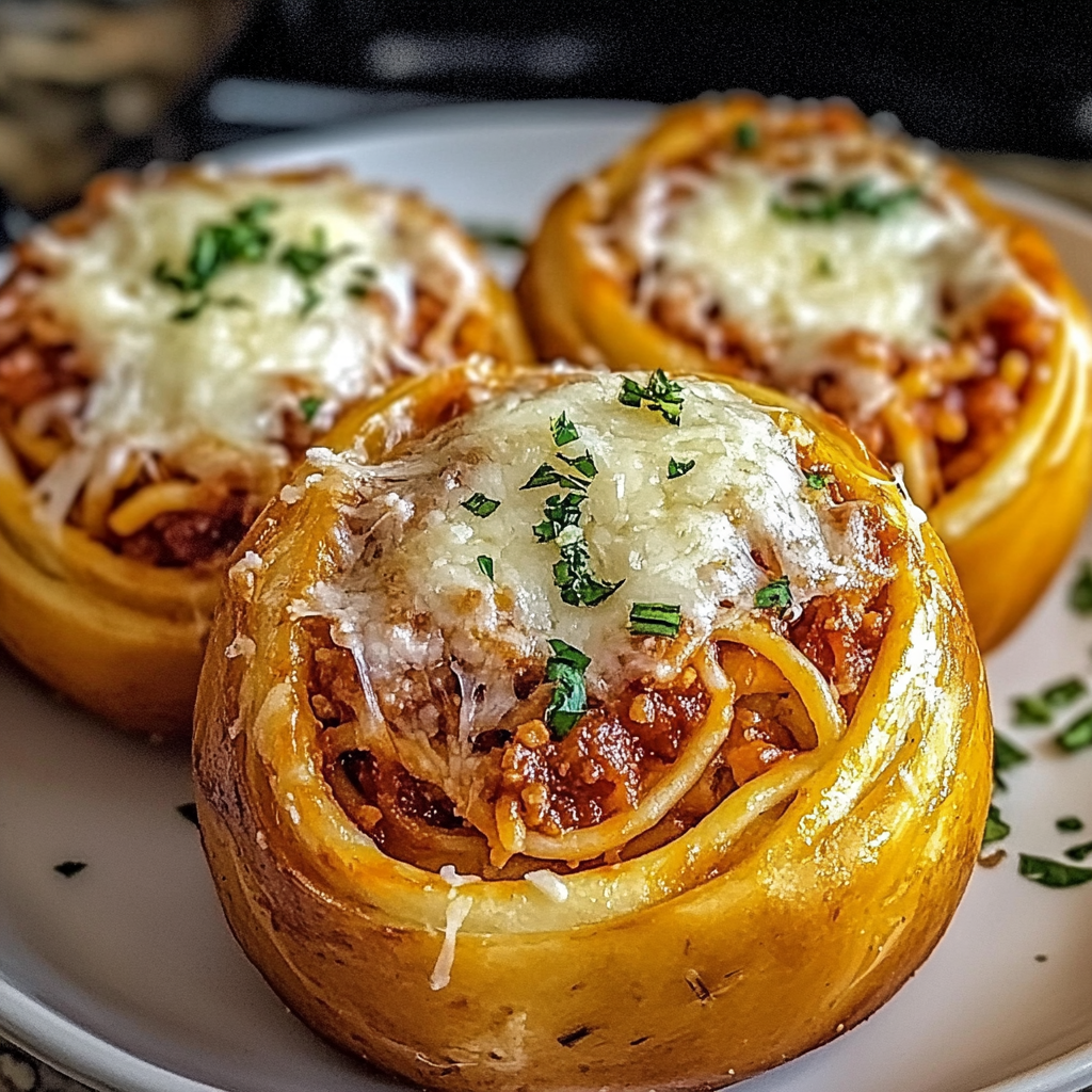 Recipe preparation for Spaghetti Garlic Bread Bowls