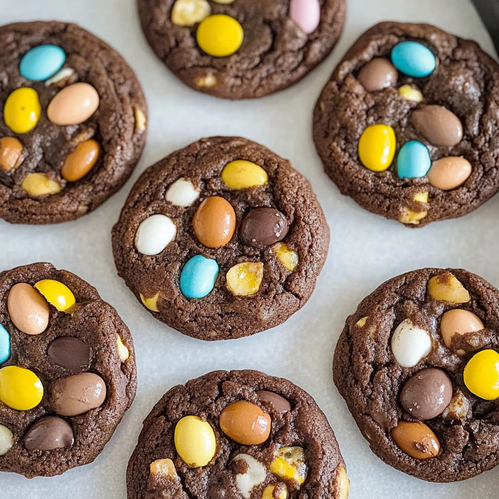 Recipe preparation for Mini Egg Brownie Cookies