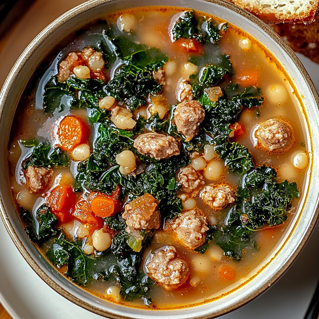 Recipe preparation for Sausage and Kale Soup
