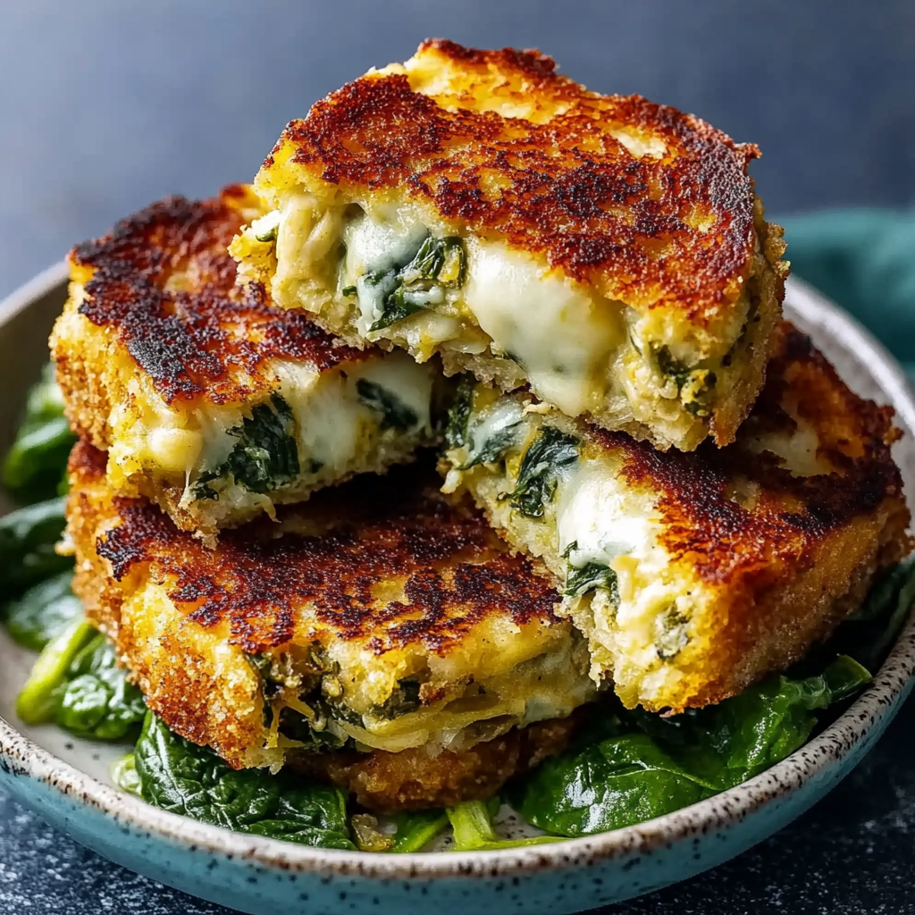 Recipe preparation for Spinach Artichoke Grilled Cheese