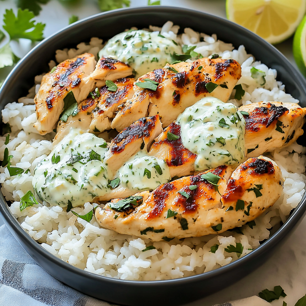 Recipe preparation for Dump-and-Bake Chicken Tzatziki with Rice Recipe