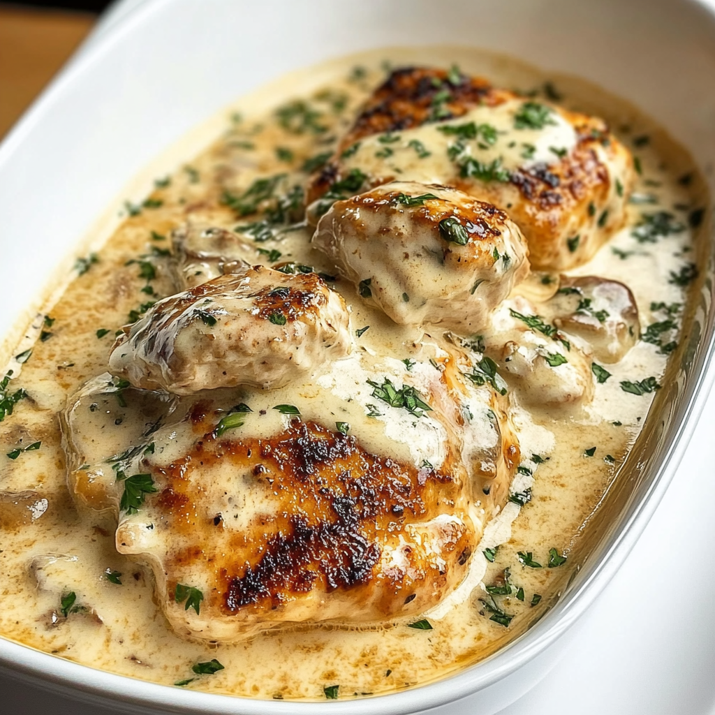 Recipe preparation for Creamy Chicken Gloria Recipe