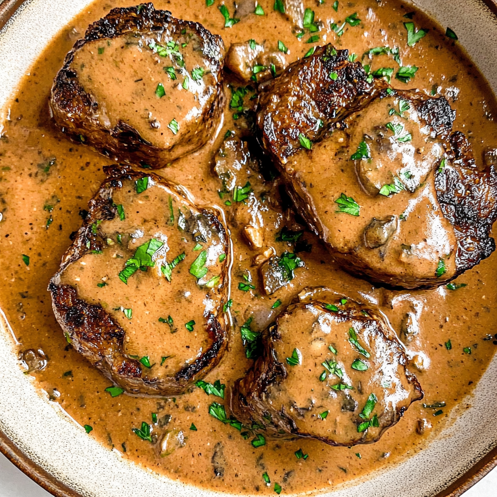 Recipe preparation for Beef Steak Diane Recipe