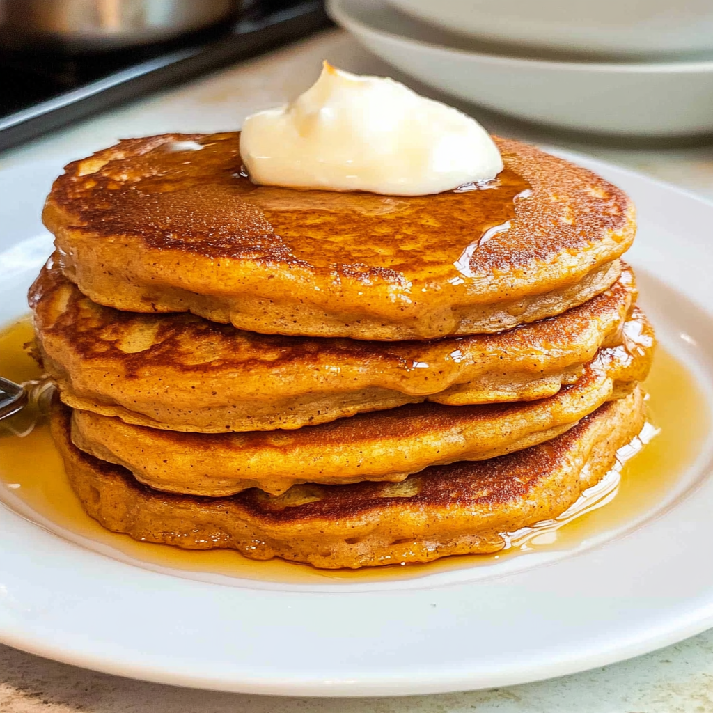 Recipe preparation for Pumpkin Pancakes