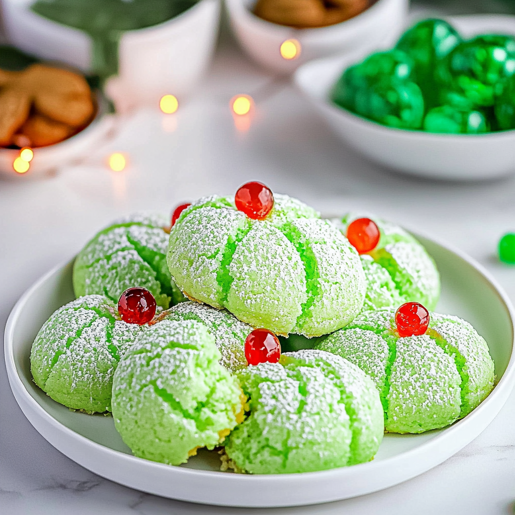 Recipe preparation for Grinch Cookies