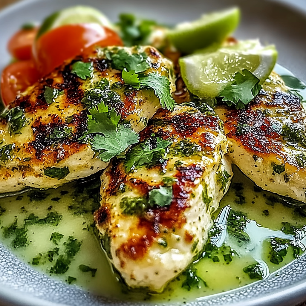 Recipe preparation for Juicy Grilled Salsa Verde Chicken