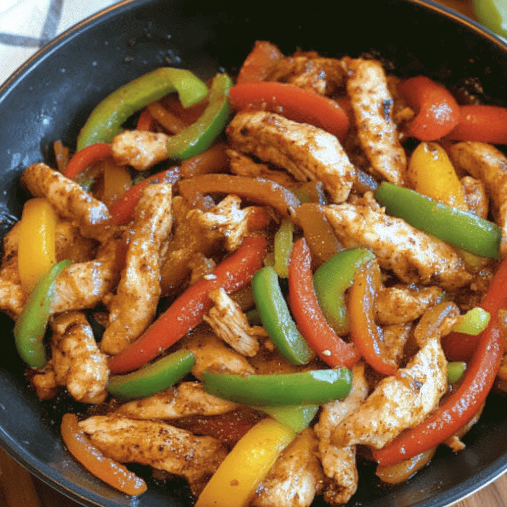 Recipe preparation for Chicken Fajitas