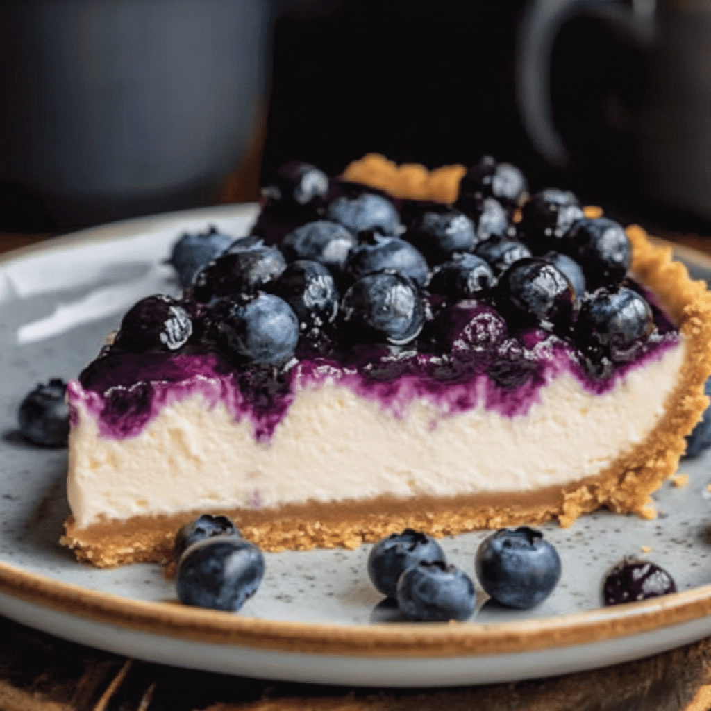Recipe preparation for No Bake Blueberry Cheesecake