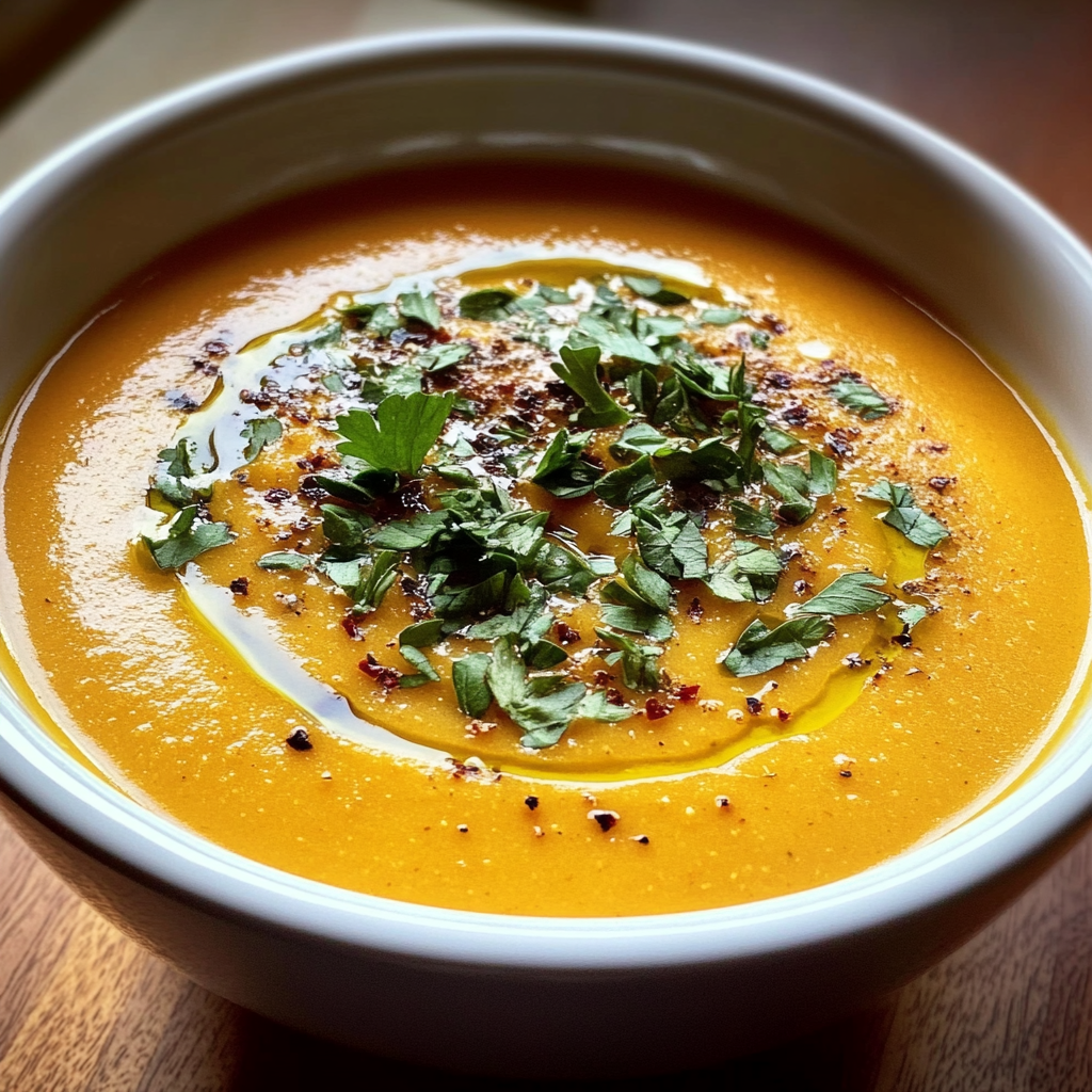 Recipe preparation for Creamy Roasted Pumpkin Soup Recipe