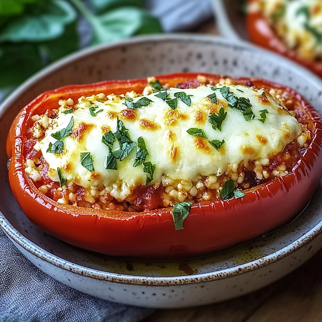Recipe preparation for Stuffed Pointed Peppers with Feta