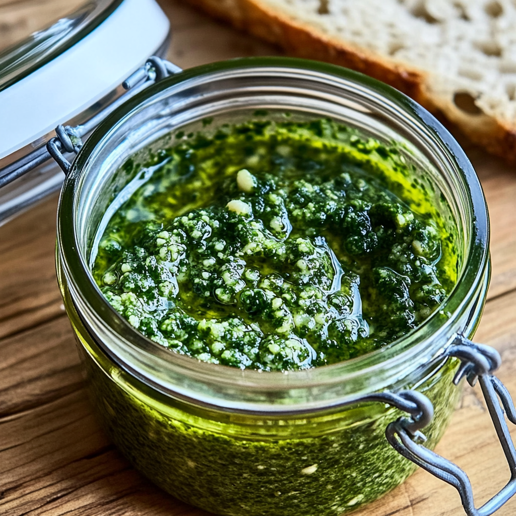 Recipe preparation for Wild Garlic Pesto