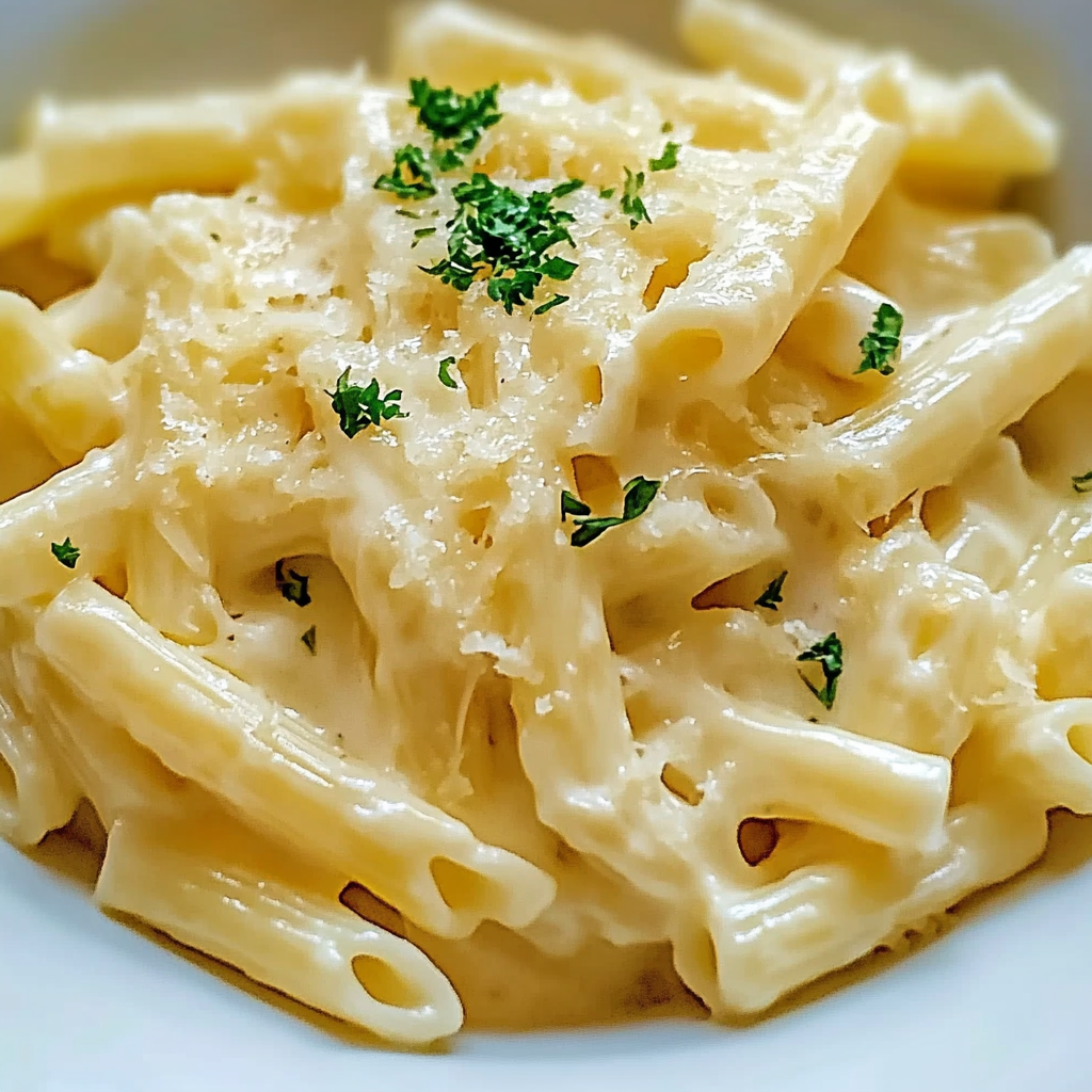Recipe preparation for Creamy Garlic Pasta