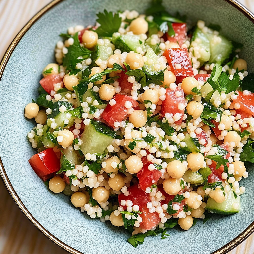 Recipe preparation for Chickpea Couscous Salad