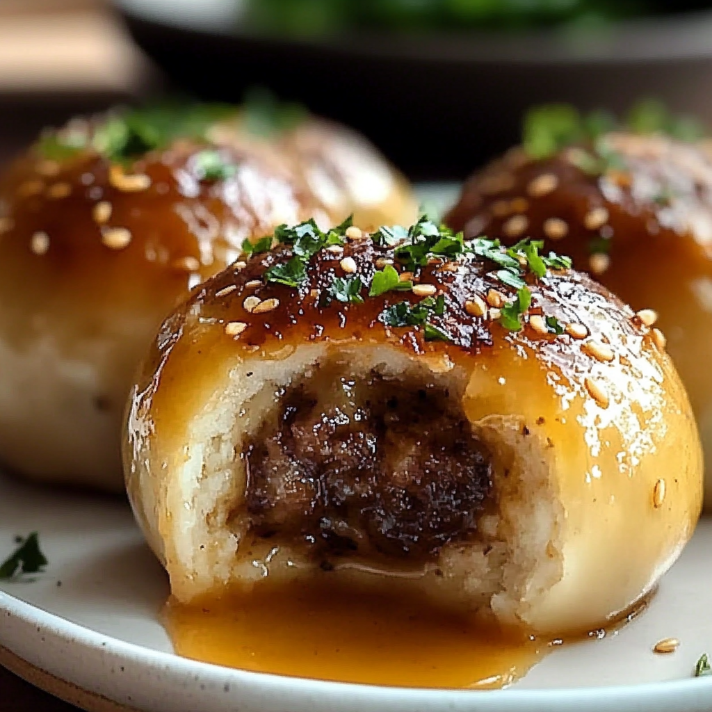 Recipe preparation for Cheesy Garlic Beef Bombs