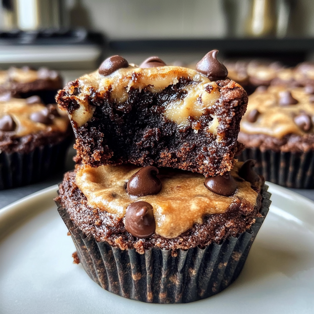 Recipe preparation for Chocolate Chip Cookie Dough Brownie Bites