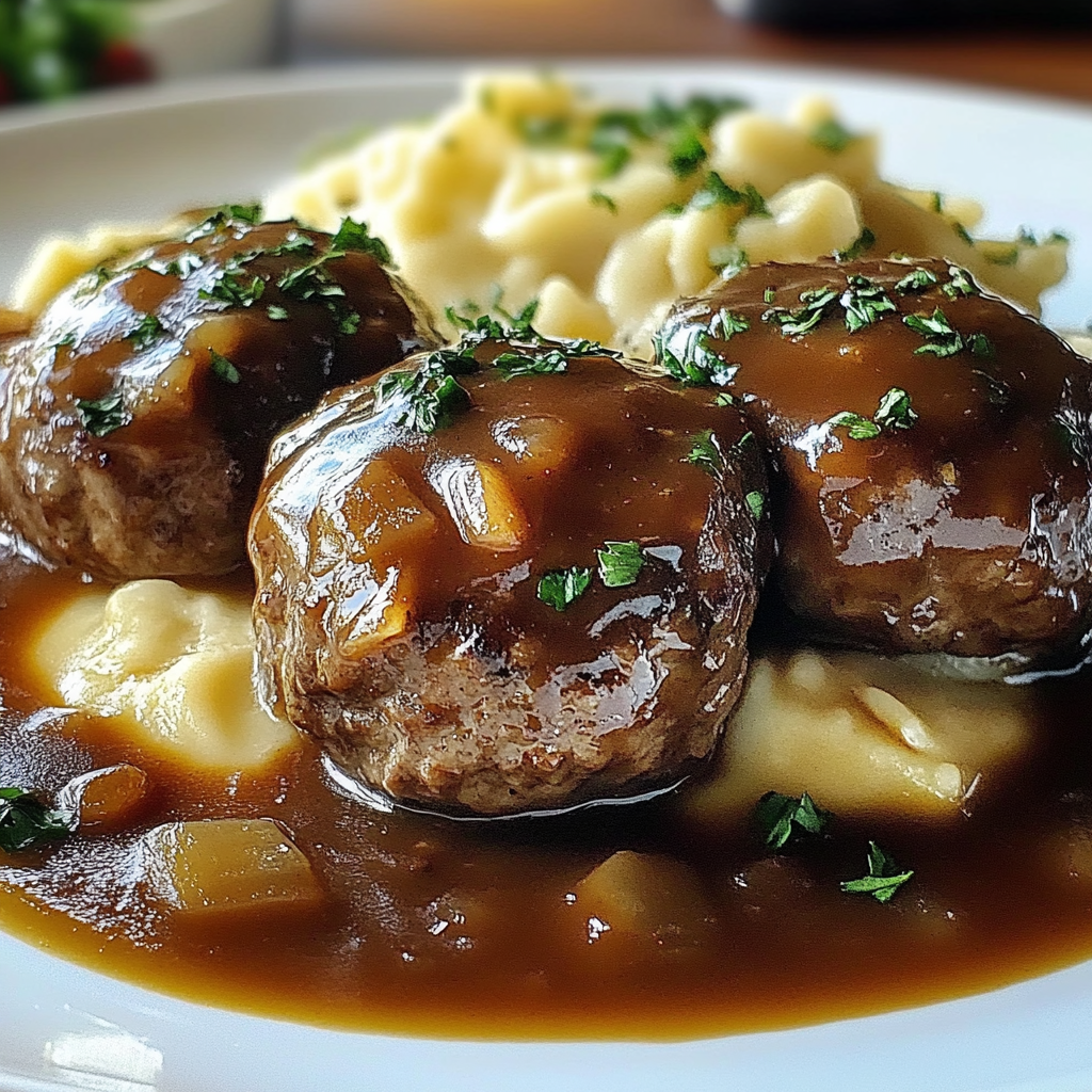 Recipe preparation for Bobby Flay Salisbury Steak