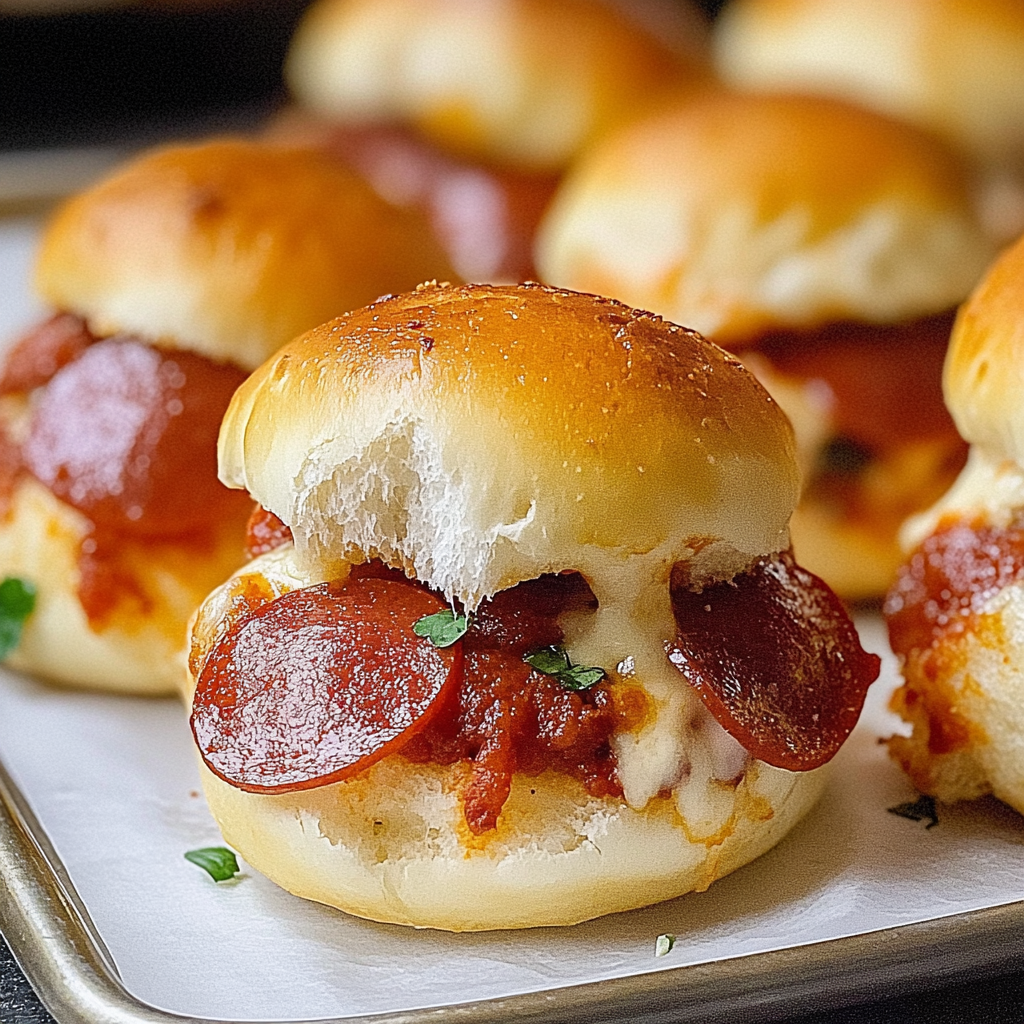 Recipe preparation for Pepperoni Pizza Sliders
