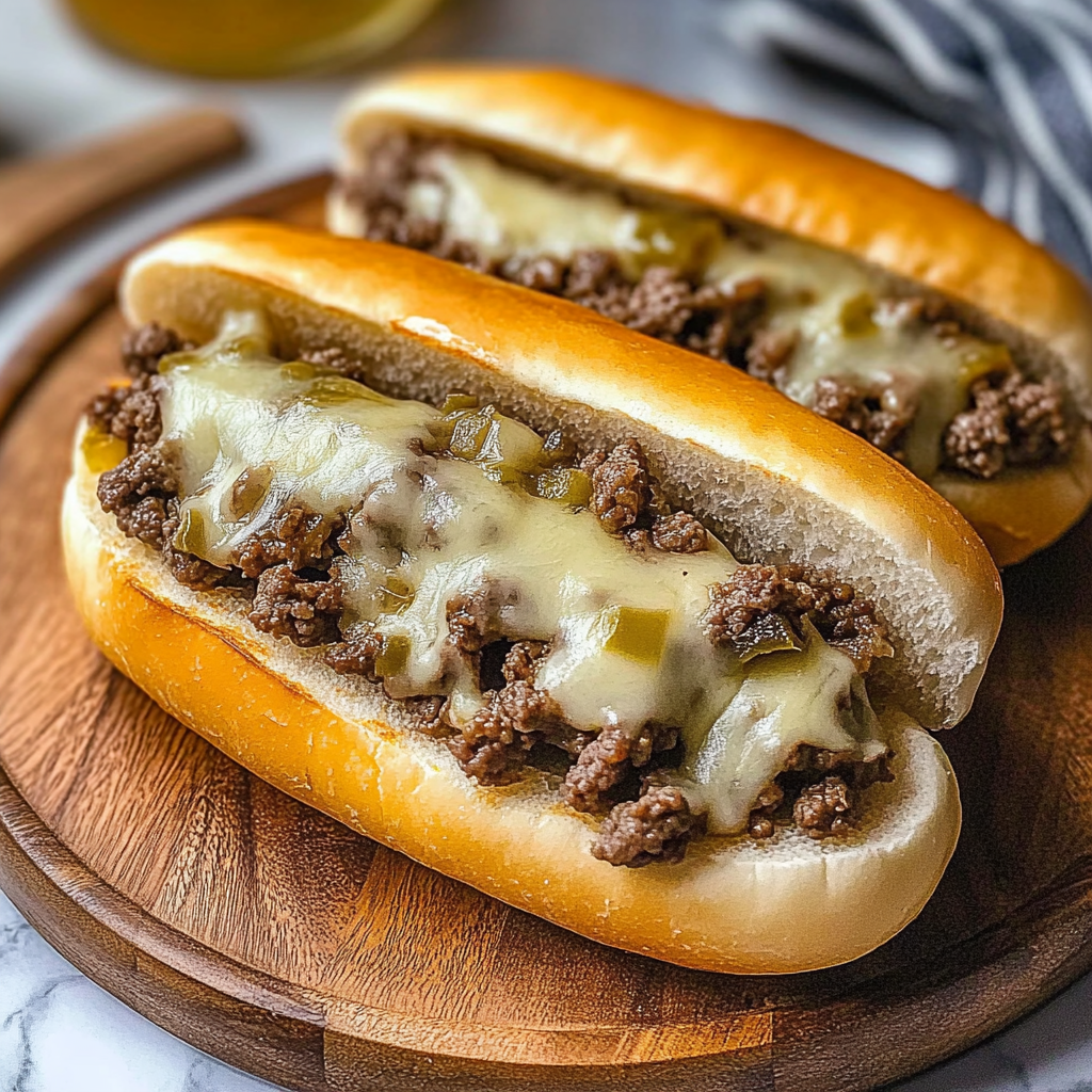 Recipe preparation for Ground Beef Philly Cheesesteak