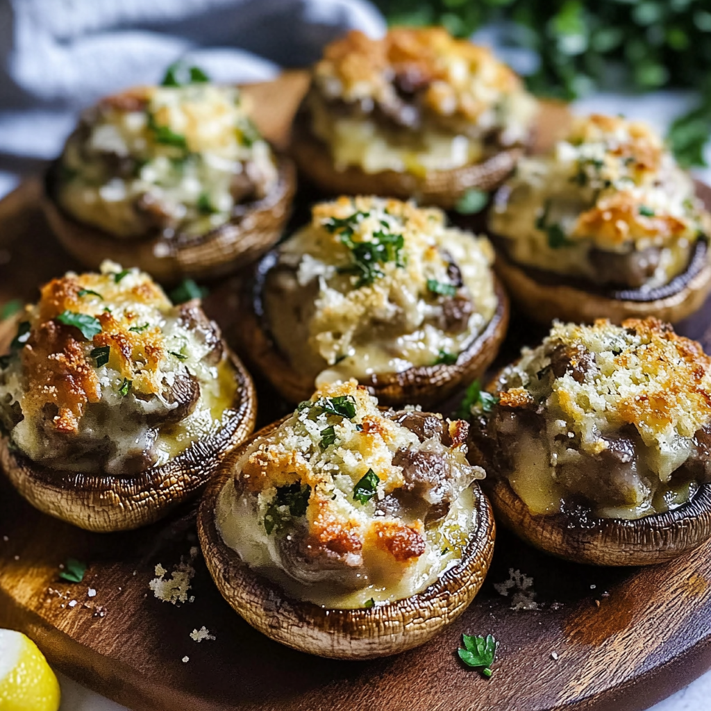 Recipe preparation for Stuffed Mushrooms
