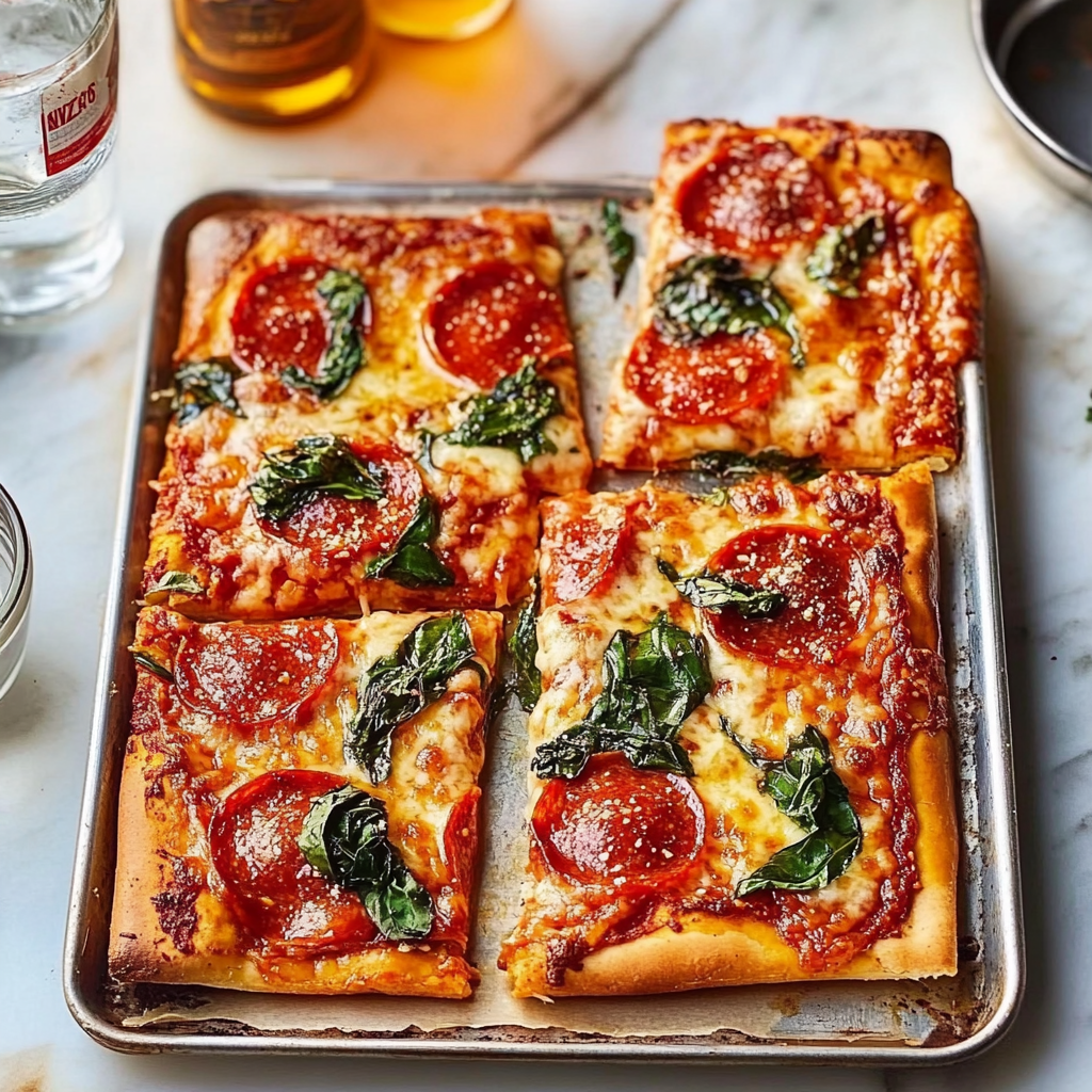 Recipe preparation for sheet pan pizza