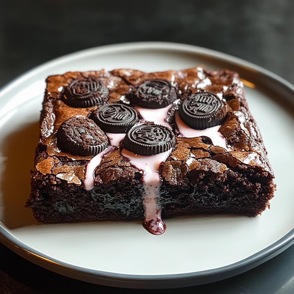 Recipe preparation for Easy Fudgy Oreo Brownie Recipe