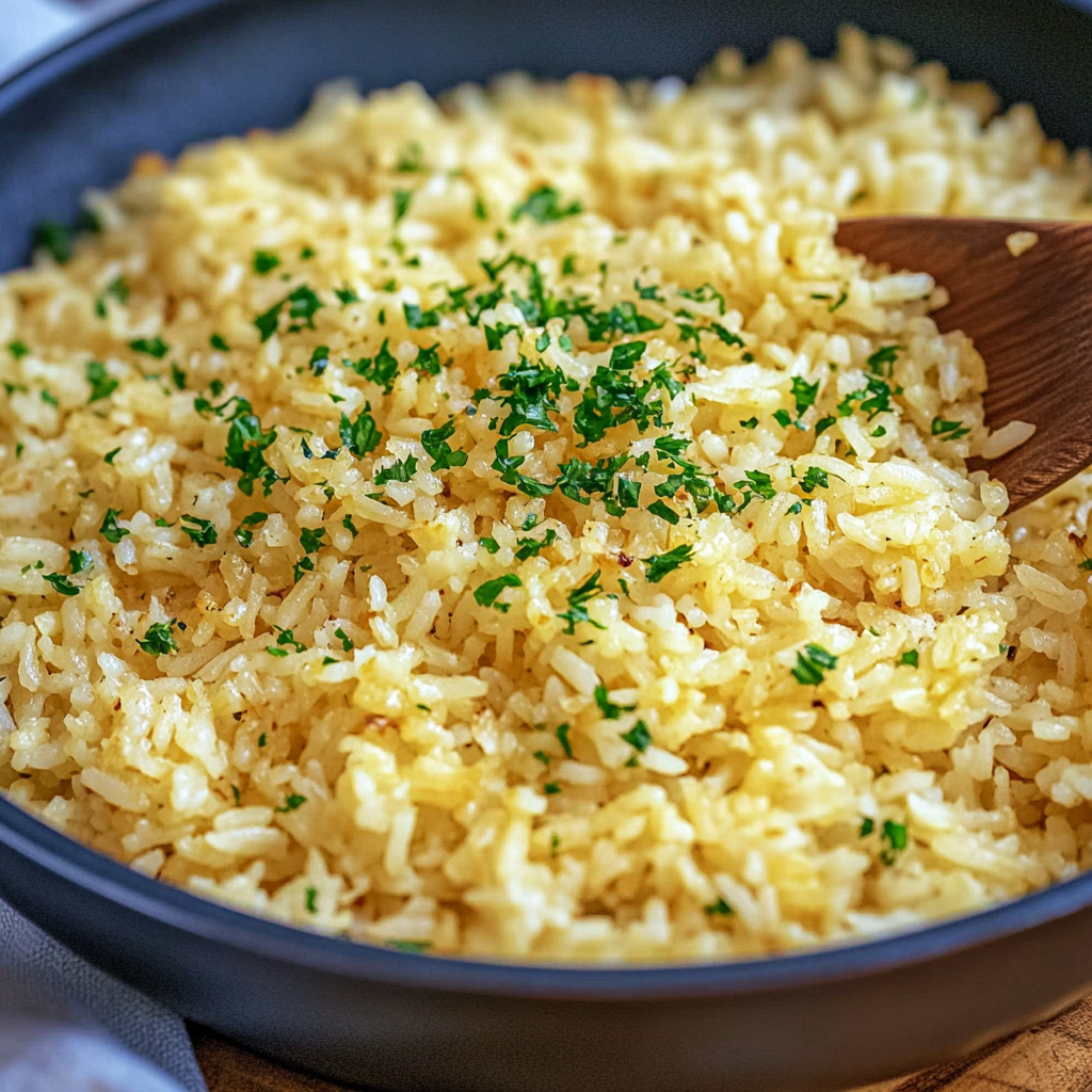 Recipe preparation for Garlic Butter Rice