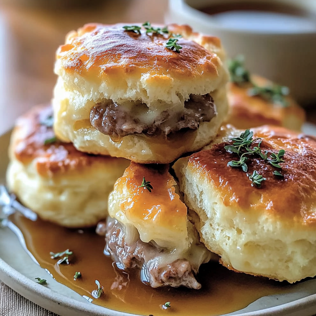 Recipe preparation for French Dip Biscuit Bites