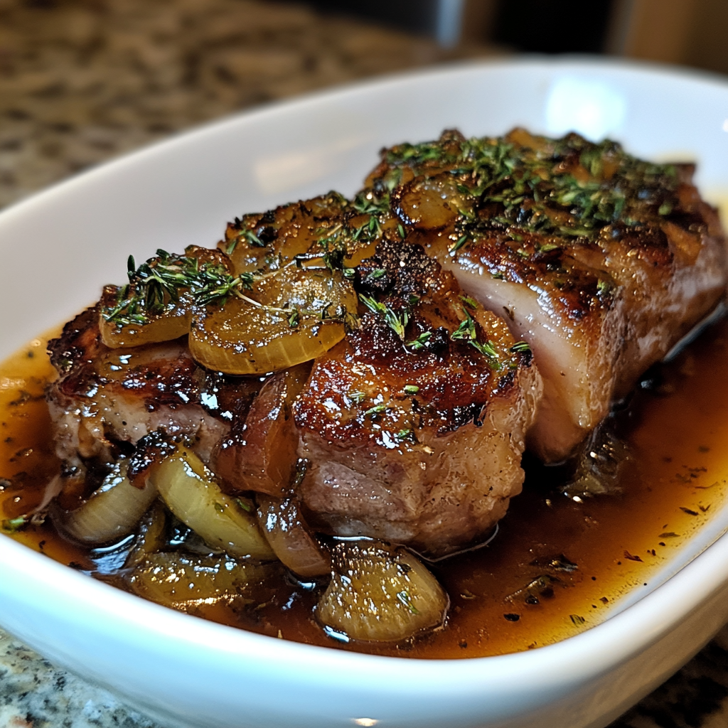 Recipe preparation for Garlic Onion Braised Pork
