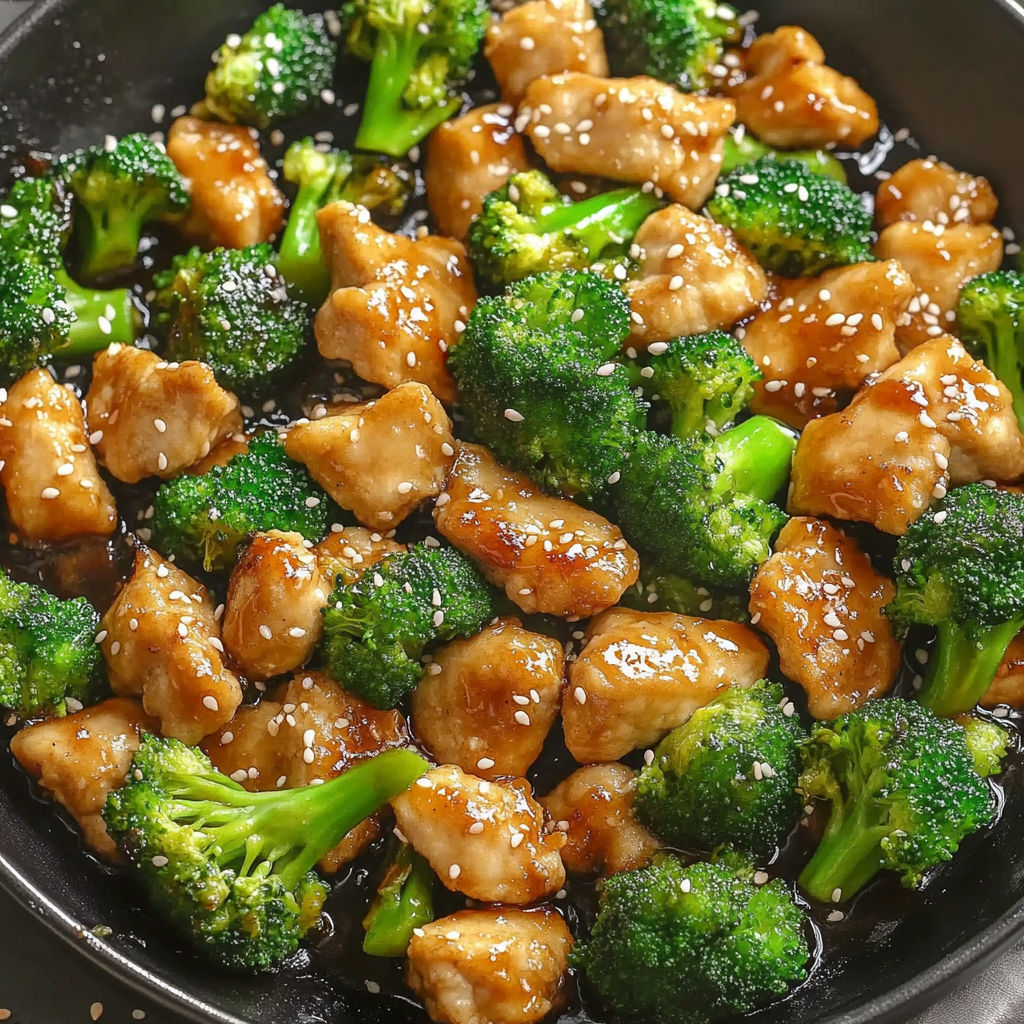 Recipe preparation for Honey Sesame Chicken and Broccoli