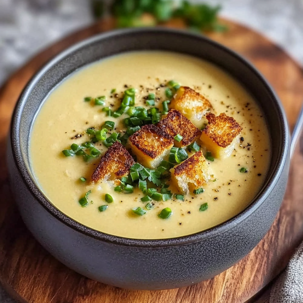 Recipe preparation for Vegan Potato Soup Creamy Comfort