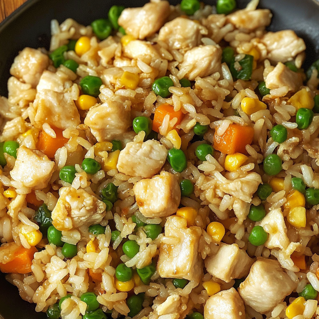 Recipe preparation for Easy Chicken Fried Rice