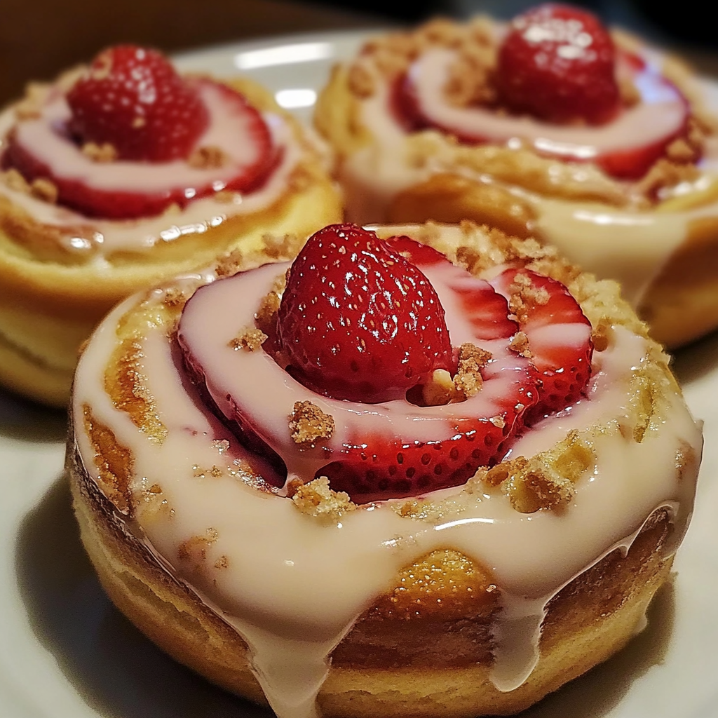 Recipe preparation for Strawberry Cheesecake Cinnabon Rolls